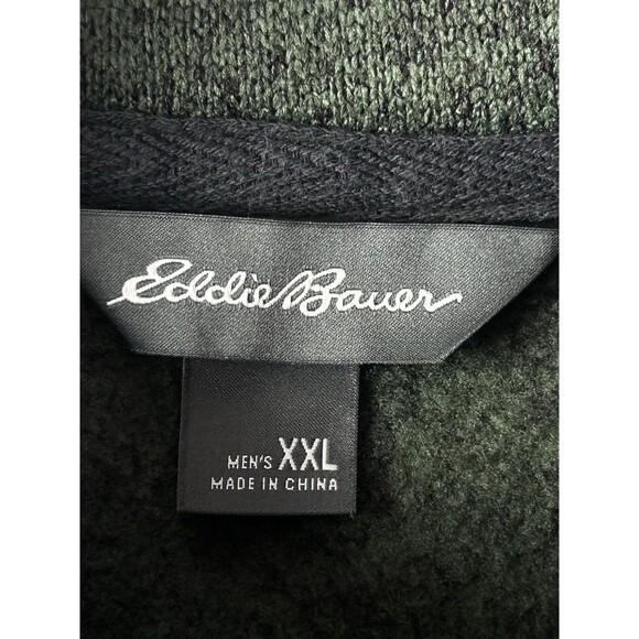 Eddie Bauer Mens XXL Green‎ Pullover Long Sleeve Quarter Button Sweatshirt - Picture 5 of 8